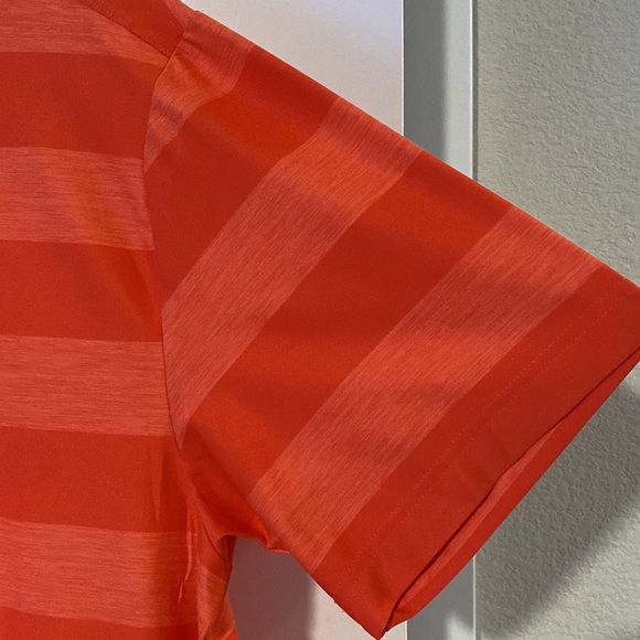 NWT - Mens Under Armour Heatgear Golf Polo - Orange Stripe - Loose Fit - Picture 3 of 10